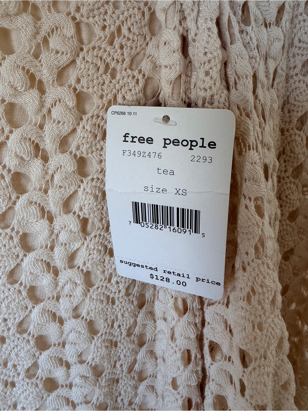 Free People Crochet Lace Women's Dress - Wide Sleeves Natural - Picture 3 of 5